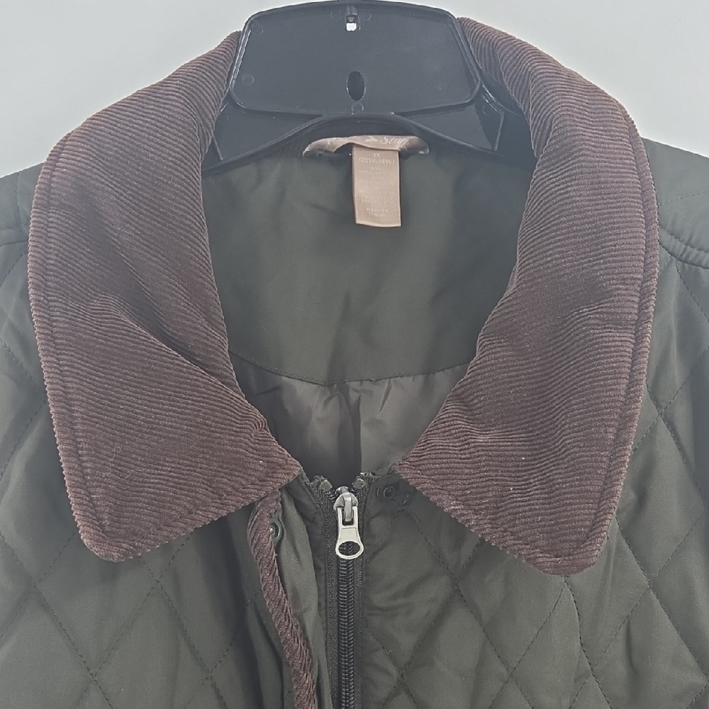 White Stag Dark Olive Jacket with Brown Corduroy Accents - Picture 4 of 16